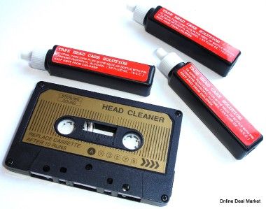 NEW Audio Tape Cassette Head Cleaner 3 Cleaning Fluids  