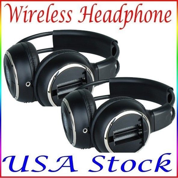   Infrared Stereo Wireless Headphone 2PCS Headset IR for Car DVD Player