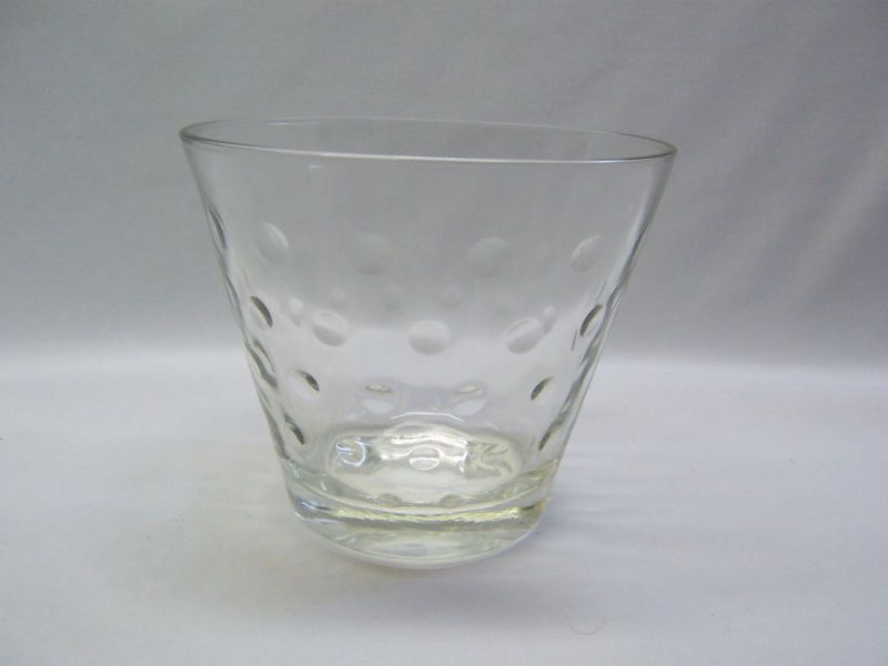 inverted hobnail clear glass ice bucket barware  