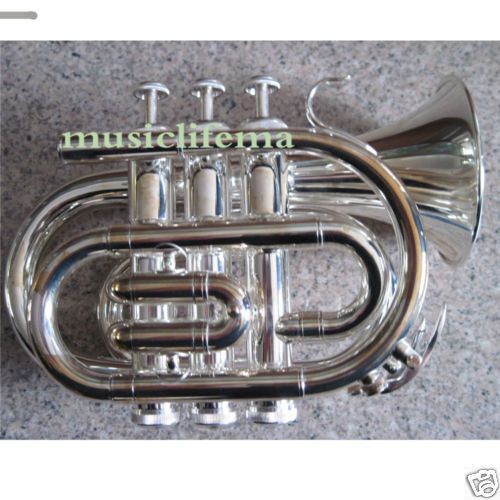 New Silver plated MONEL PISTON POCKET MINI Bb TRUMPET  