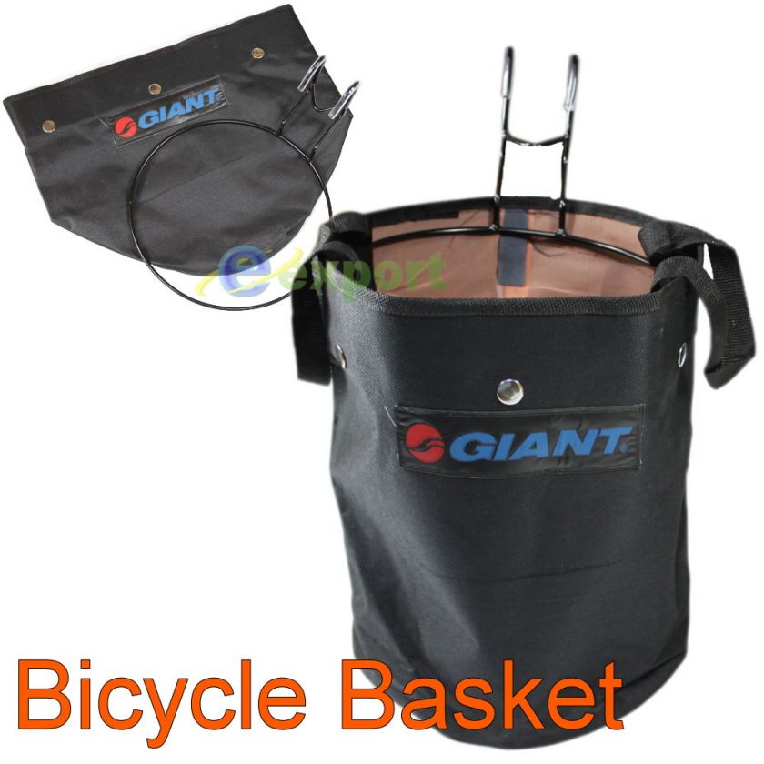 Bike Bicycle Mount Canvas Storage Basket Bag Handlebar Front Black 