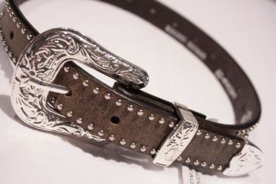 26 RHINESTONE WESTERN BELT STUDDED Cowgirl CRYSTAL Brown  