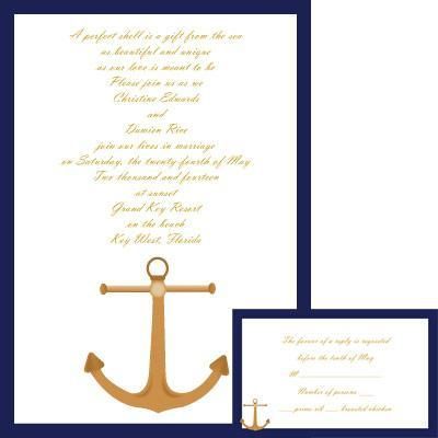 NAUTICAL Anchor BOATING Wedding INVITATIONS  