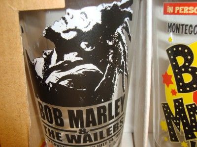 BOB MARLEY GLASS SET POSTER REPLICAS POSTER REPLICAS BOXED NEW COOL 