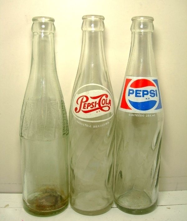  * 3 OLD PEPSI COLA BOTTLE EMPTY VINTAGE BRAZIL  