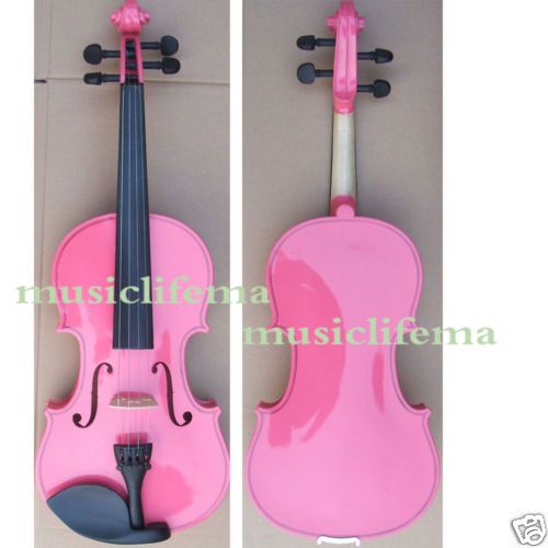 PINK4/4new violin outfit beautiful shape bow+case+rosin  