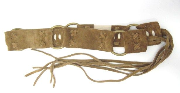 DESIGNER Brown Suede Ring Buckle Belt Sz S  