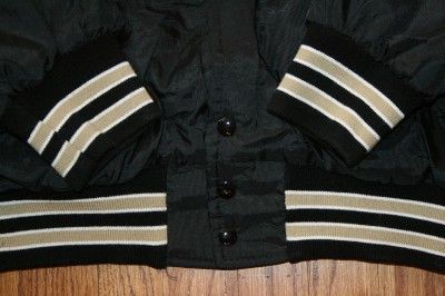   BRONCOS black snap JACKET Mens XL Hockey/Football/quilt lined  