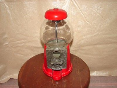 VINTAGE HEAVY METAL/GLASS CAROUSEL GUMBALL MACHINE  