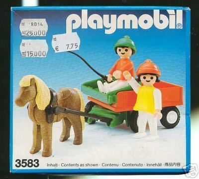 Playmobil 3583 CHILDREN & PONY WAGON MIB, 1985  