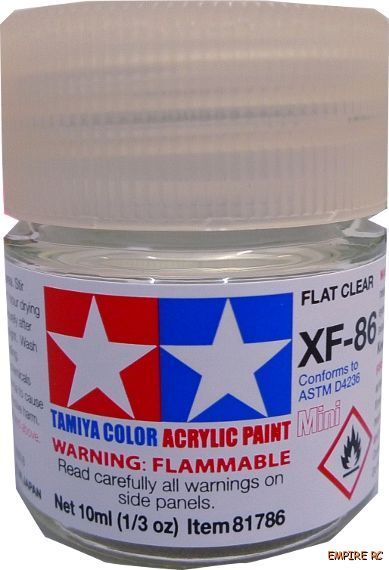 Tamiya 81786 XF 86 Acrylic Paint (Flat Clear) 10ml XF86  