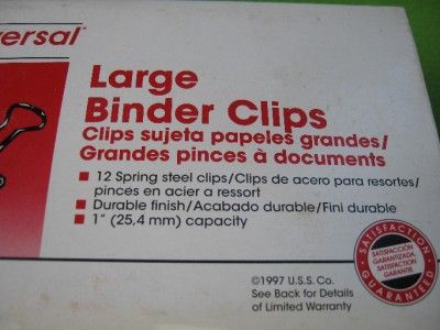 108 UNIVERSAL 1 LARGE OFFICE SCHOOL PAPER BINDER CLIP  