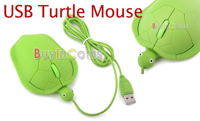 USB 3D Optical Cute Turtle Mouse PC Laptop Comfort Hand  