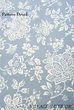 COTTAGE SHELBY FRENCH BLUE WHITE TOILE TWIN QUILT + SHAM SET  