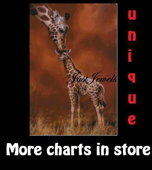Giraffe Cross Stitch Chart Pattern Anchor threads Floss Animal Love 