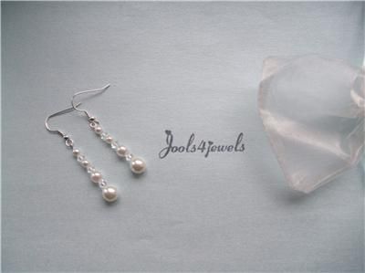 Wedding/Bride/Bridesmaid Crystal & Pearl Drop Earrings  