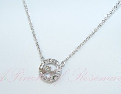 Pure Sterling Silver Small LOVE Pendant Necklace with Genuine Diamond 