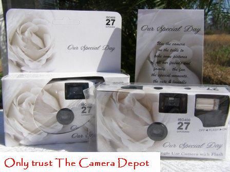 15 soft white rose DISPOSABLE WEDDING CAMERAS free ship 804879108610 