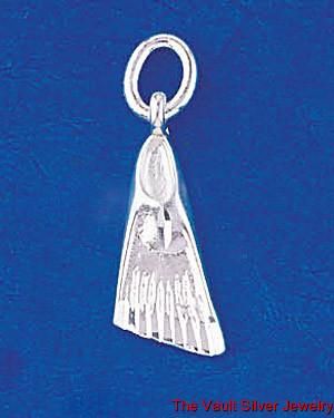 Sterling Silver Scuba Diving Fin Pendant Charm 10359  