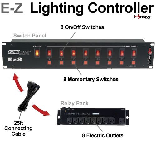 DJ EQUIPMENT EZ8 8 SWITCH DJ LIGHTING CONTROLLER  