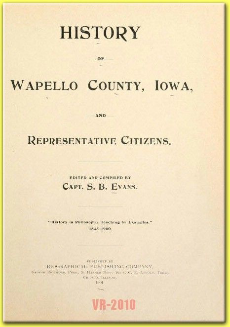   County, Iowa and Representative Citizens {1901} IA History Book on CD