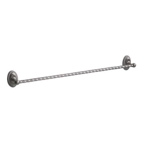 New Swirl Brushed Satin Nickel Bath Towel Bar, Ring & Hardware Set   8 