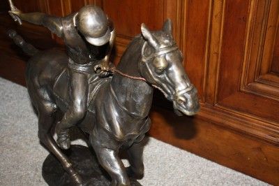 HEAVY BRONZE POLO SCULPTURE FREDERIC REMINGTON INSPIRED  