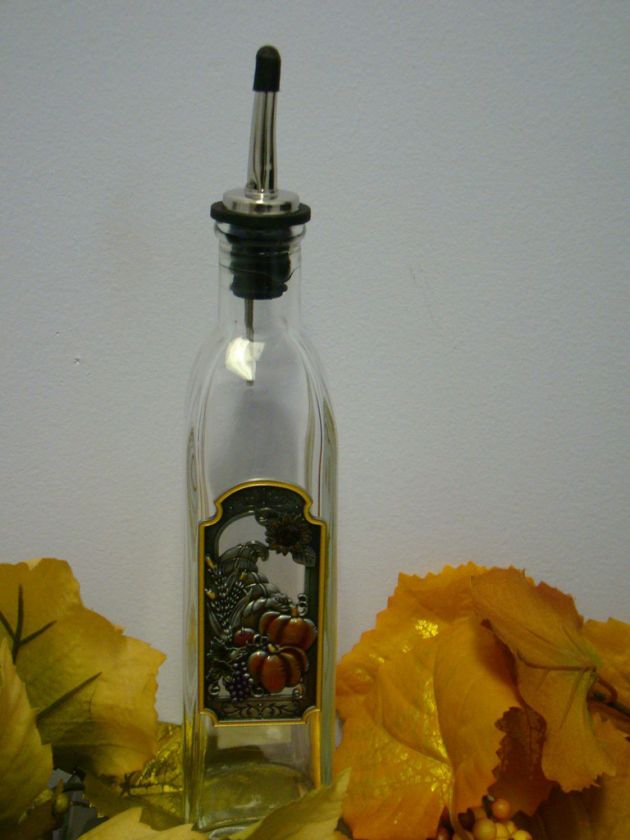 Ganz Glass Fall Pumpkin Olive Oil Bottle   