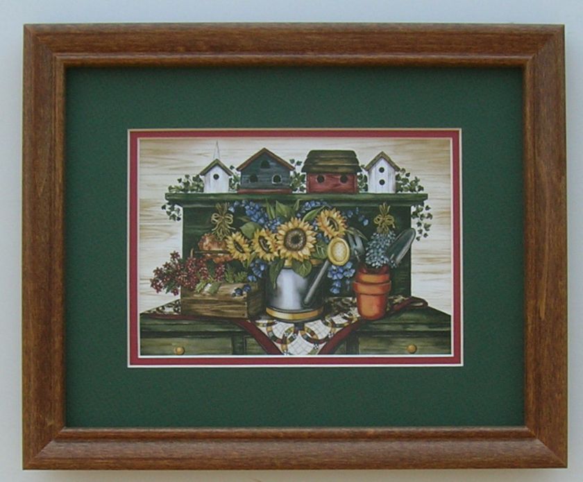 Sunflowers  Gardening Birdhouse Framed Country Pictures  