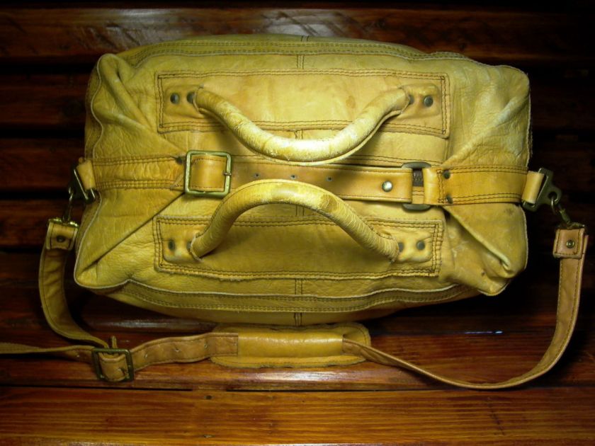   distressed COLOMBIAN leather gym duffle luggage travel messenger bag