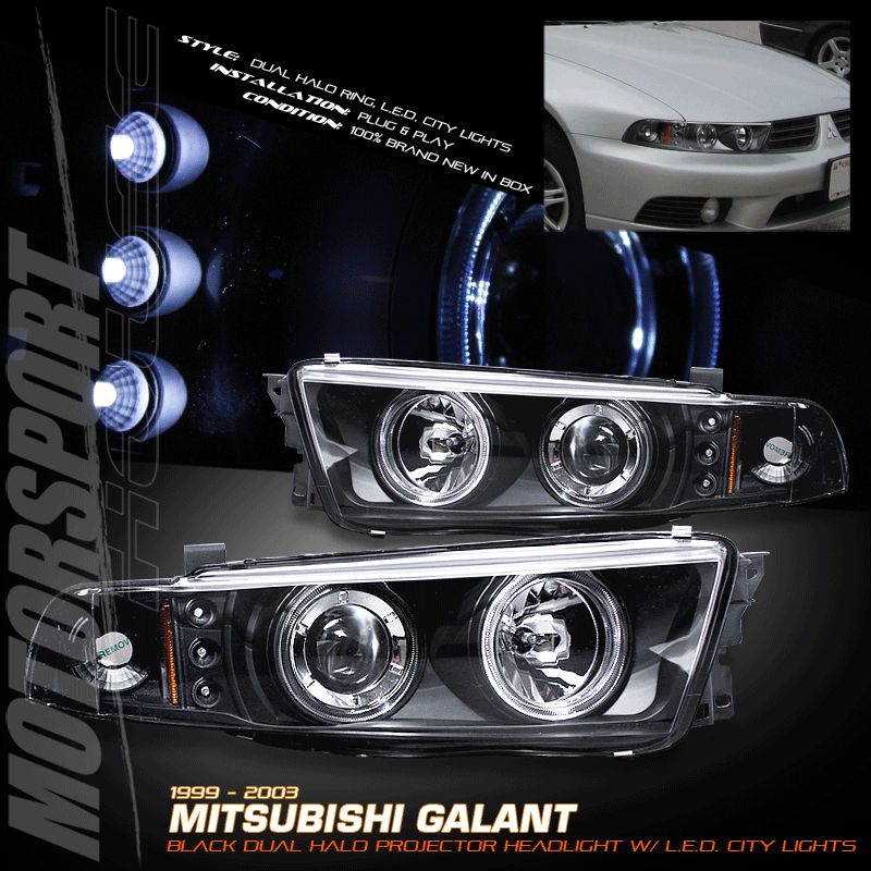 99 03 GALANT HALO LED PROJECTOR HEADLIGHT W/AMBER REFLECTOR  