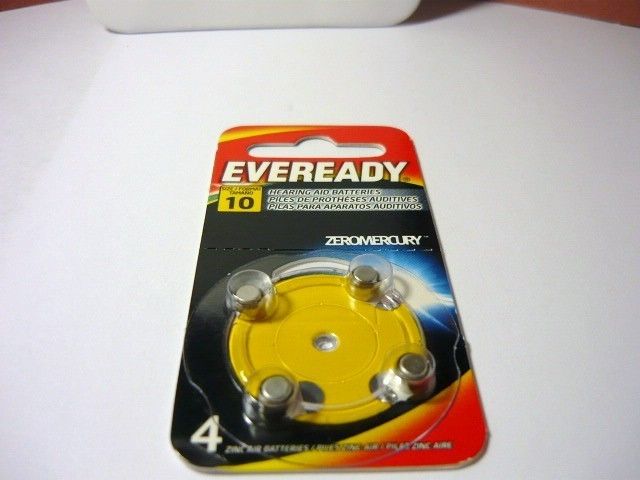 Eveready Hearing Aid Batteries size 10 039800028433  