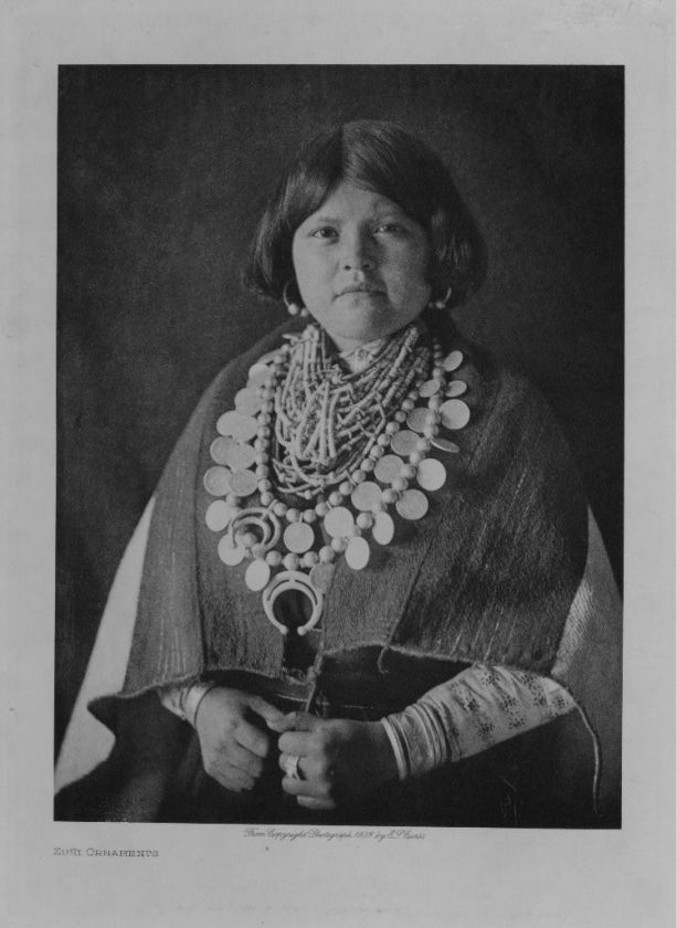 NOW OLD INDIAN AMERICAN PHOTO PRINT ZUNI PUEBLO JEWELRY  