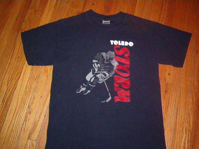 vintage TOLEDO STORM T SHIRT hockey goaldiggers ECHL M  