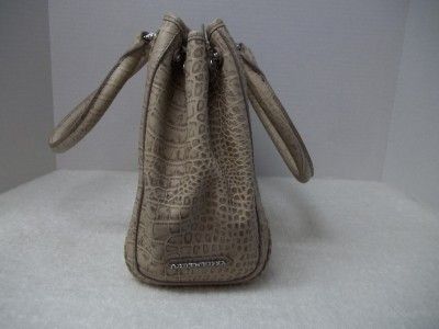 New Judith Ripka Catherine Croco Leather Satchel In Sand  