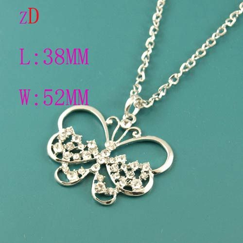 C1006 Luxury Silver Butterfly Gems Necklace Pendant Hot  