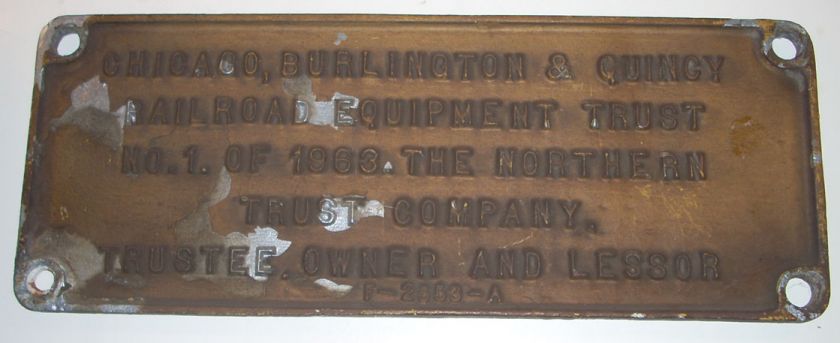   Trust No. 1. of 1963 The Northern Trust Company Cast Aluminum Sign