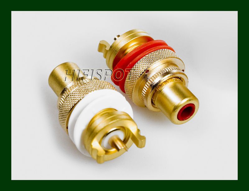 2PCS CMC Golden Alloy Plated 805 2.5F RCA Socket Jacks  