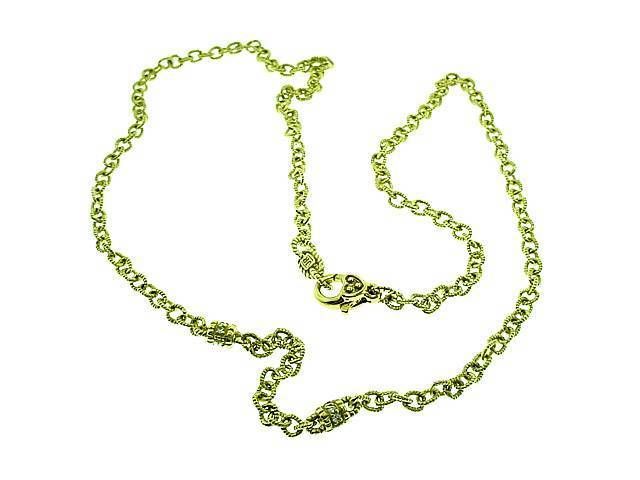 JUDITH RIPKA 18K YG 2 DIAMOND BARREL CHAIN NECKLACE  