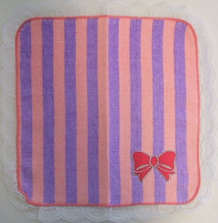 Purple and Pink Lace Oshibori Cloth for Bento  