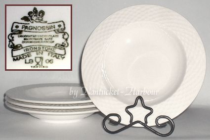 NEW SET OF FOUR RIMMED SOUP BOWLS    $63.96 at replacements