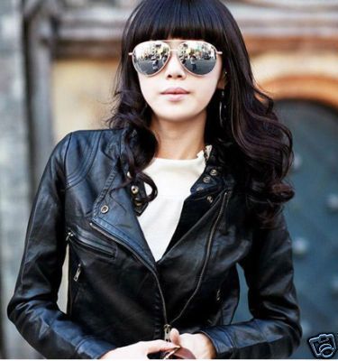 WJ5 faux leather black punk jacket blazer MOTORCYCLE  