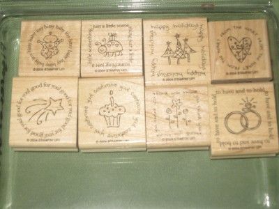 Stampin Up LOT 2 RUBBER STAMPS SETS, QUICK & CUTE + FIGURES OF SPEECH 