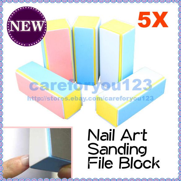 Nail Art 4 Step Buffer Sanding File Blocks Tool New  