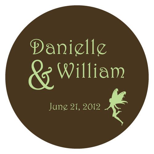 64 WEDDING PERSONALIZED ROUND FAVOR CONTAINER STICKERS 068180023455 