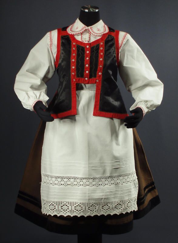 COMPLETE Polish Folk Costume POLAND skirt embroidered blouse vest 