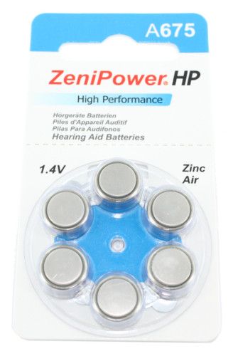 Zenipower Size 675 Zinc Air Hearing Aid Batteries (60)  
