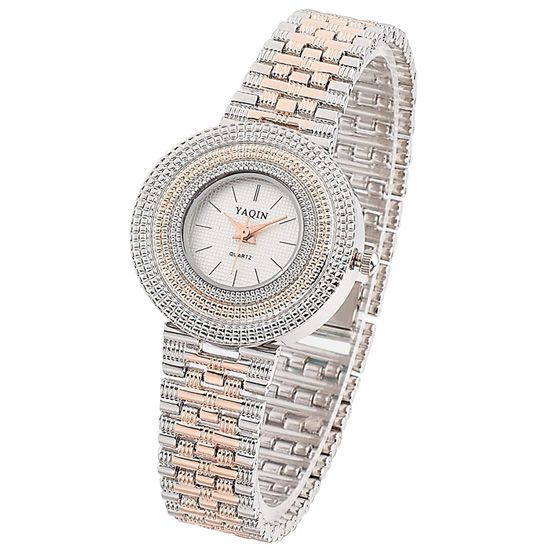 Fashion Jewelry Gift Rose Gold Plated Quartz Wrist Watch Lady Girls 