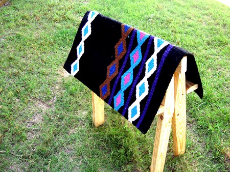 WOOL WESTERN SHOW TRAIL SADDLE PAD BLANKET BROWN BLACK  