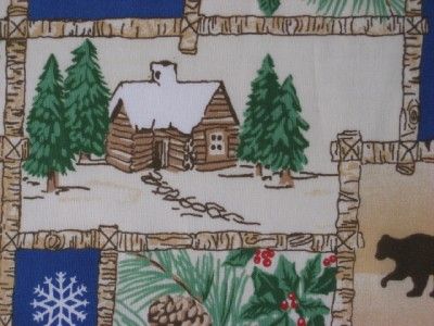 COTTON QUILT FABRIC SPRINGS XMAS LODGE CABIN BEAR PINE  